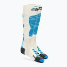 Calze da sci da donna X-Socks Ski Silk Merino 4.0 bianco/nero/turchese