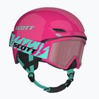Casco da sci per bambini SCOTT Track + Gogle Factor Pro Combo neon pink/mint green