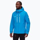 Mammut giacca da pioggia da uomo Taiss HS con cappuccio blu ghiacciaio