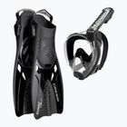 Set da immersione Cressi Baron + Tonga nero/nero/nero