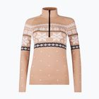 Felpa termica da donna Newland Isalind Half Zip biscotto/bianco