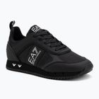 EA7 Emporio Armani Nero & Bianco Carbon triplo nero / argento logo scarpe