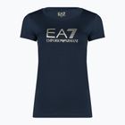 T-shirt donna EA7 Emporio Armani Train Shiny blu navy/logo oro chiaro