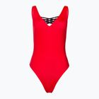 Costume intero da donna EA7 Emporio Armani Water Sports BW Tape rosso
