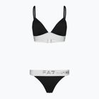Costume da bagno due pezzi da donna EA7 Emporio Armani Water Sports BW Maxi Logo bianco/nero