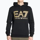 Uomo EA7 Emporio Armani Train Logo Series Felpa con cappuccio oversize Logo Coft nero