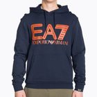 Uomo EA7 Emporio Armani Train Logo Series Felpa con cappuccio oversize con logo Coft blu navy