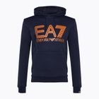 Uomo EA7 Emporio Armani Train Logo Series Felpa con cappuccio oversize con logo Coft blu navy