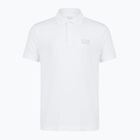 Polo da uomo EA7 Emporio Armani Core Identity bianco / logo argento
