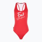 Costume intero da donna EA7 Emporio Armani Maxi Logo One Piece rosso racing
