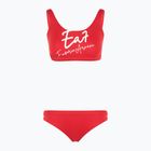 Costume da bagno due pezzi donna EA7 Emporio Armani Maxi Logo Bikini Top rosso racing