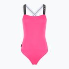 EA7 Emporio Armani Logo Tape Costume da bagno intero rosa neon