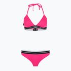 Costume da bagno due pezzi donna EA7 Emporio Armani Logo Tape Bikini Triangle rosa neon