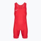 Tuta Nike Grappler Elite Singlet bianca e scarlatta da uomo