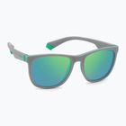 Occhiali da sole Polaroid PLD 8049/S grigio verde/grigio verde a specchio polarizzati per bambini