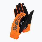 Guanti da ciclismo da uomo 100% Brisker arancio fluo/nero