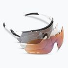 Occhiali da sole Tifosi Alliant bianco nero/fumo/ac rosso/chiaro