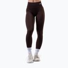Leggings da allenamento donna NEBBIA Power marrone scuro
