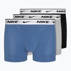 Uomo Nike Everyday Cotton Stretch Trunk boxer 3 paia blu stella/grigio lupo/nero bianco