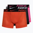 Boxer da uomo Nike Dri-FIT Cotton Trunk 3 paia rosso picante/fucsia laser/nero