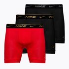 Uomo Nike Everyday Cotton Stretch boxer 3 paia nero argento/rosso oro/nero oro