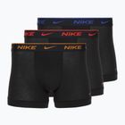 Boxer da uomo Nike Everyday Cotton Stretch Trunk 3 paia nero lig crim/des och/deep night logo in vita