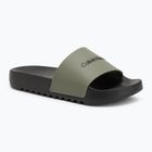 Calvin Klein infradito uomo HM0HM01063 Chuncky Pool Slide Rub Smokey Olive/Nero
