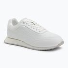 Calvin Klein Scarpe Donna HW0HW02574 Runner Lace Up Mono Pu Triple Bright White