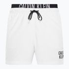 Pantaloncini da bagno Calvin Klein Medium con doppia cintura da uomo, bianco