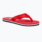 Infradito da donna Tommy Hilfiger Global Stripes Flat Beach Sandal fierce red