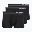 Boxer da uomo KARL LAGERFELD Stripe Logo Micro Trunk 3 paia black