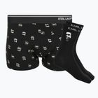 Set boxer e calzini da uomo KARL LAGERFELD Ikon Trunk aop karl dot black