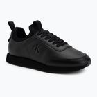 Scarpe da uomo Calvin Klein YM0YM01362 Retro Runner con calzino, stringate in pelle triple black
