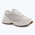 Scarpe da uomo Calvin Klein YM0YM01289 Hike Runner HF Leather Mix bright white/creamy white/eggshell