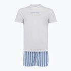 Pigiama da uomo Calvin Klein LV00NM2903 classic white top/vertical boardway