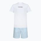 Pigiama da uomo Calvin Klein LV00NM2903 classic white top/aurora stripe