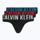 Slip da uomo Calvin Klein 000NB3607A Hip Brief 3 pairs black w/oatmeal logo/black w/age