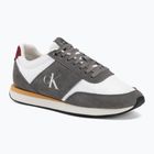 Scarpe da uomo Calvin Klein HM0HM02212 Retro Runner Bans Leather Suede granite gray/white/rhubarb