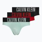 Slip da uomo Calvin Klein 000NB3610A Hip Brief black/goji berry/aqua blue