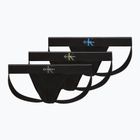 Slip da uomo Calvin Klein LV00NB4644 Jock Strap black bodies w/ granite gray/poseid