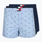Boxer da uomo Tommy Hilfiger Woven Boxer Print 3 pack chambray flag/carb navy/c navy flag