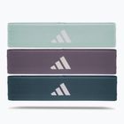 Set di bande di resistenza in gomma adidas 3 pezzi verde/viola/blu