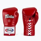 Fairtex Pro Competition Guantoni da boxe con pollice bloccato in pelle rossa