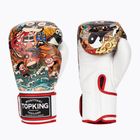 Guanti da boxe Top King Boxing Culture bianco/rosso TKBGCT-SL-1C1