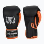 Top King Reborn Guantoni da boxe in pelle nera/arancione