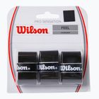 Wilson Pro Overgrip Sensation, fasce per racchette da tennis 3 pezzi nere.