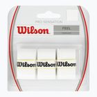 Wilson Pro Overgrip Sensation, fasce per racchette da tennis 3 pezzi, bianco.