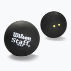Palline da squash Wilson Staff Ball Double Yellow Dot 3 pezzi nero.