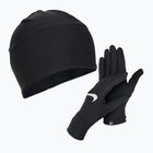 Set berretto + guanti Nike Essential Running da uomo nero/nero/argento
