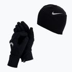 Set berretto + guanti da donna Nike Essential Running nero/argento